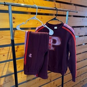 Burgundy PINK Sweatshirt and Pants Set